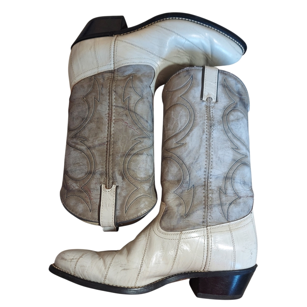 Rocky 5971 Vintage Coastal Cowgirl Rocky Boots Women Gray White Made USA - Picture 6 of 15